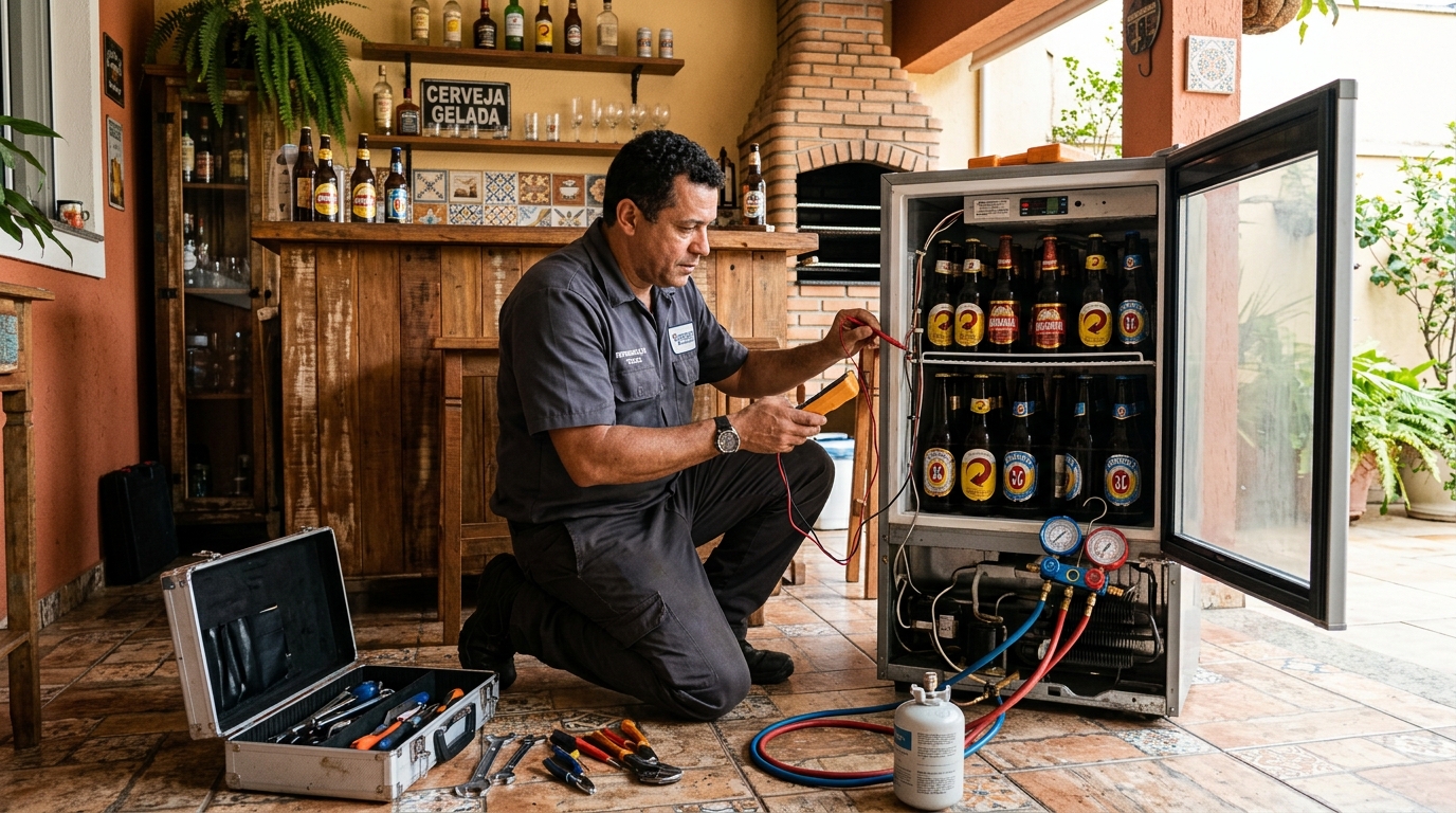 Recarga de gás refrigerante de cervejeira em Belém‑PA